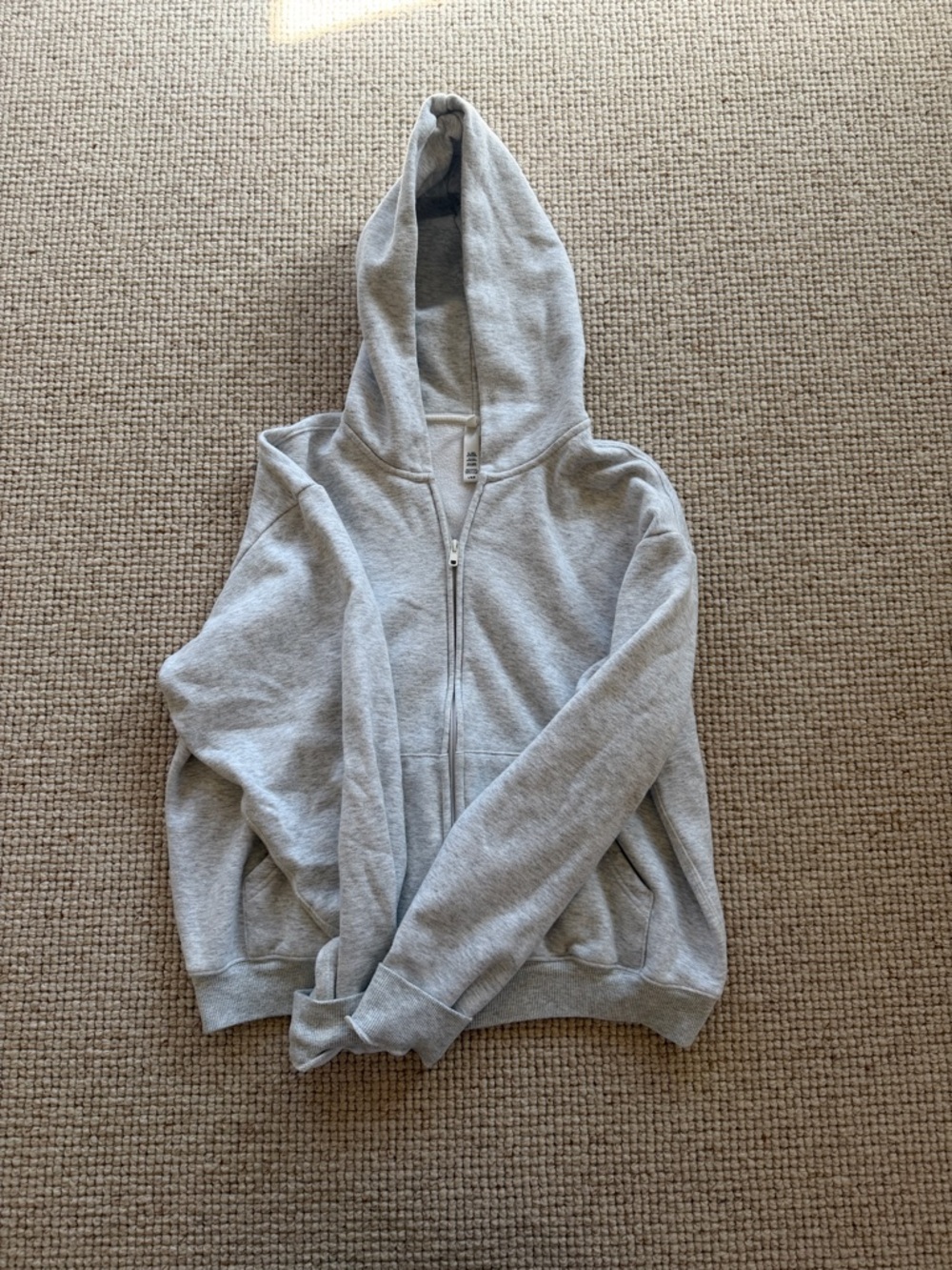 SKIMS Light Gray Zip-Up Hoodie